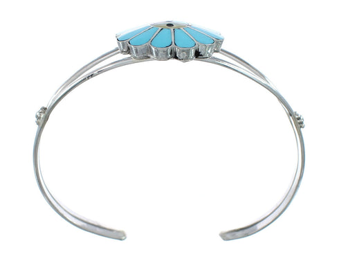 Zuni Multicolor Inlay Sunface Sterling Silver Cuff Bracelet NN20294